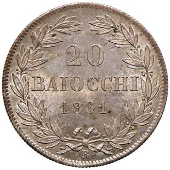 ROMA - VENTI BAIOCCHI 1861 A. XV ... 