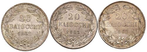 ROMA - VENTI BAIOCCHI 1861 A. XVI ... 