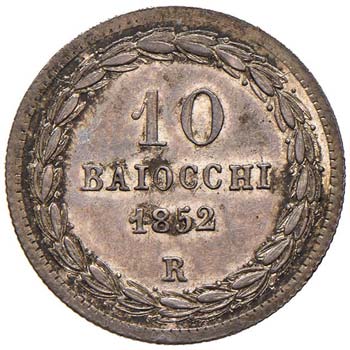 ROMA - DIECI BAIOCCHI 1852 A. VII ... 