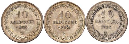 ROMA - DIECI BAIOCCHI 1858 A. XII  ... 