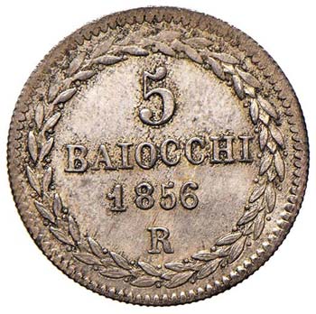 ROMA - CINQUE BAIOCCHI 1856 A. X ... 