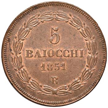ROMA - CINQUE BAIOCCHI 1851 A. VI ... 