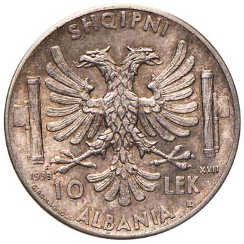 ALBANIA DIECI LEK 1939 A. XVII ... 