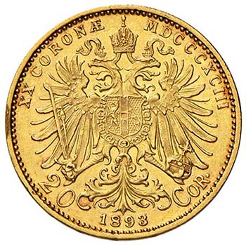 AUSTRIA - VENTI CORONE 1893 KM. ... 