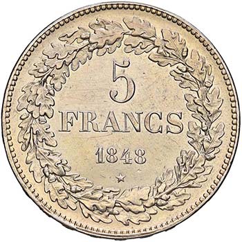 BELGIO - CINQUE FRANCHI 1848 KM. ... 