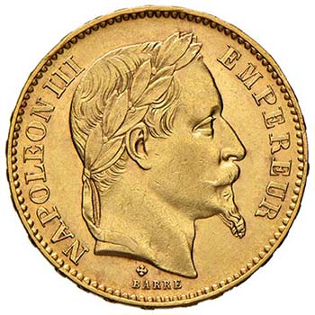 FRANCIA - VENTI FRANCHI 1866  BB ... 