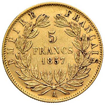 FRANCIA - CINQUE FRANCHI 1857 A ... 
