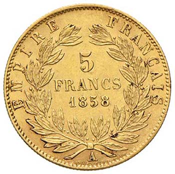 FRANCIA - CINQUE FRANCHI 1858 A ... 