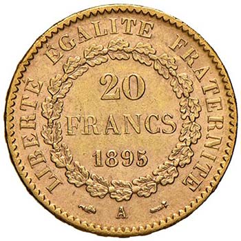 FRANCIA - VENTI FRANCHI 1895 A KM. ... 