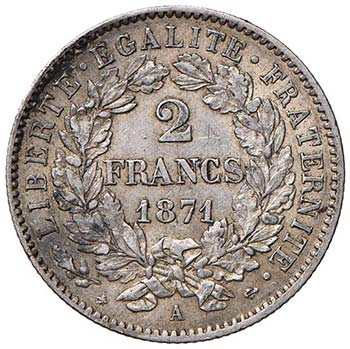 FRANCIA - DUE FRANCHI 1871 A KM. ... 