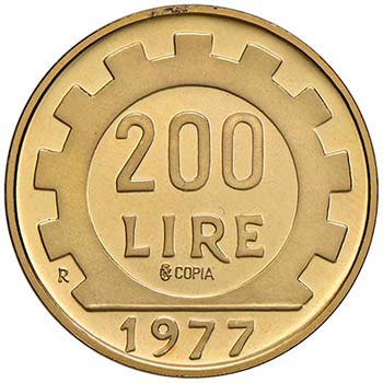 200 LIRE 1977 AU  GR. 11,17