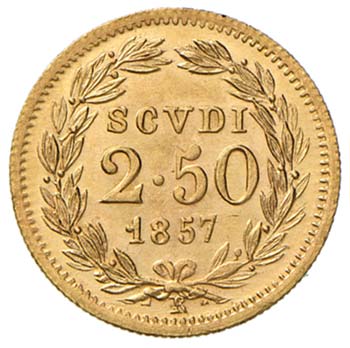 ROMA - PIO IX - 2,5 SCUDI 1857 A. ... 