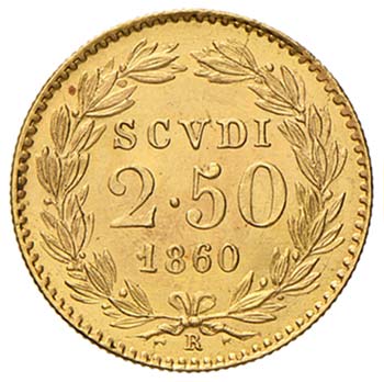 ROMA - PIO IX - 2,5 SCUDI 1860 A. ... 