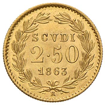 ROMA - PIO IX - 2,5 SCUDI 1863 A. ... 