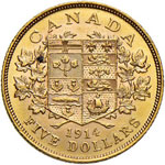 CANADA - CINQUE DOLLARI 1914 - KM. 26  AU  ... 