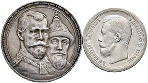 RUSSIA - RUBLO 1913 E MEZZO RUBLO 1896