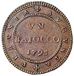 PERUGIA - BAIOCCO 1795 A.XXI M. 398  CU GR. ... 