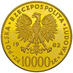 POLONIA - REPUBBLICA  10.000 ZLOTY 1982 KM. ... 