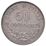 CINQUANTA CENTESIMI 1863 TORINO PAG. 529  AG ... 