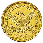 USA - REPUBBLICA 2,5 DOLLARI 1854 KM. 72  AU ... 