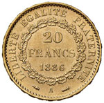 FRANCIA - VENTI FRANCHI 1886 A KM. 825  AU  ... 