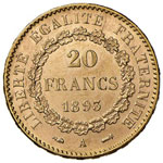 FRANCIA - VENTI FRANCHI 1893 A KM. 825  AU  ... 