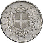 DUE LIRE 1863 NAPOLI PAG. 506  AG  GR. 9,93