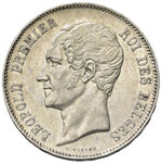 BELGIO - CINQUE FRANCHI 1853 AG  GR. 24,92