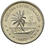 KEELING COCOS - CINQUE RUPIE 1977 KM. – NI ... 