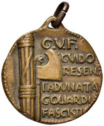 EPOCA FASCISTA - MEDAGLIA CON ANELLO 1927 ... 