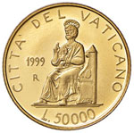 ROMA - 50.000 LIRE 1999 AU  GR. 7,5