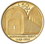 50.000 LIRE 1998 AU  GR. 7,5