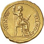TIBERIO (14 - 37 D.C.) AUREO C. 15  AU  GR. ... 