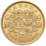 CANADA - CINQUE DOLLARI 1913 KM. 26  AU  GR. ... 