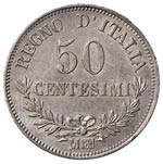 CINQUANTA CENTESIMI 1866 MILANO PAG. 530  AG ... 