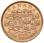 CANADA - CINQUE DOLLARI 1913 KM. 26  AU  GR. ... 