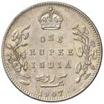 INDIA - RUPIA 1907 KM. 508  AG  GR. 11,63
