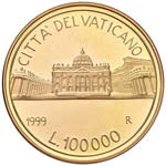 ROMA - 100.000 LIRE 1999 AU  GR. 15 SENZA ... 
