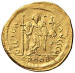 GIUSTINIANO I  (527 - 565) SOLIDO OFFICINA B ... 