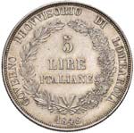 MILANO - CINQUE LIRE 1848 MIR. 527/1  AG  ... 