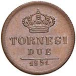 NAPOLI - DUE TORNESI 1851 MIR. 528/7  CU  ... 