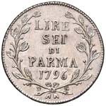 PARMA - SEI LIRE 1796 MIR. 1073/2  AG  GR. ... 