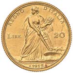 VENTI LIRE 1912 PAG. 667  AU  GR. 6,45