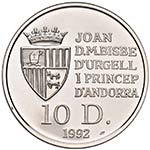 ANDORRA - PRINCIPATO DIECI DINERS 1992 KM. ... 