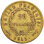 FRANCIA - VENTI FRANCHI 1813 UTRECHT GAD. ... 
