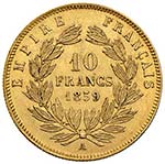 FRANCIA - DIECI FRANCHI 1859 A KM. 784.3  AU ... 