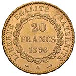FRANCIA - VENTI FRANCHI 1896 A KM. 825  AU  ... 