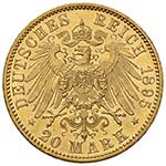 GERMANIA - VENTI MARCHI 1895 KM. 521  AU  ... 