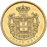 PORTOGALLO  - DIECIMILA REIS 1884 KM. 520  ... 