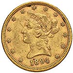 USA - DIECI DOLLARI 1894 ... 